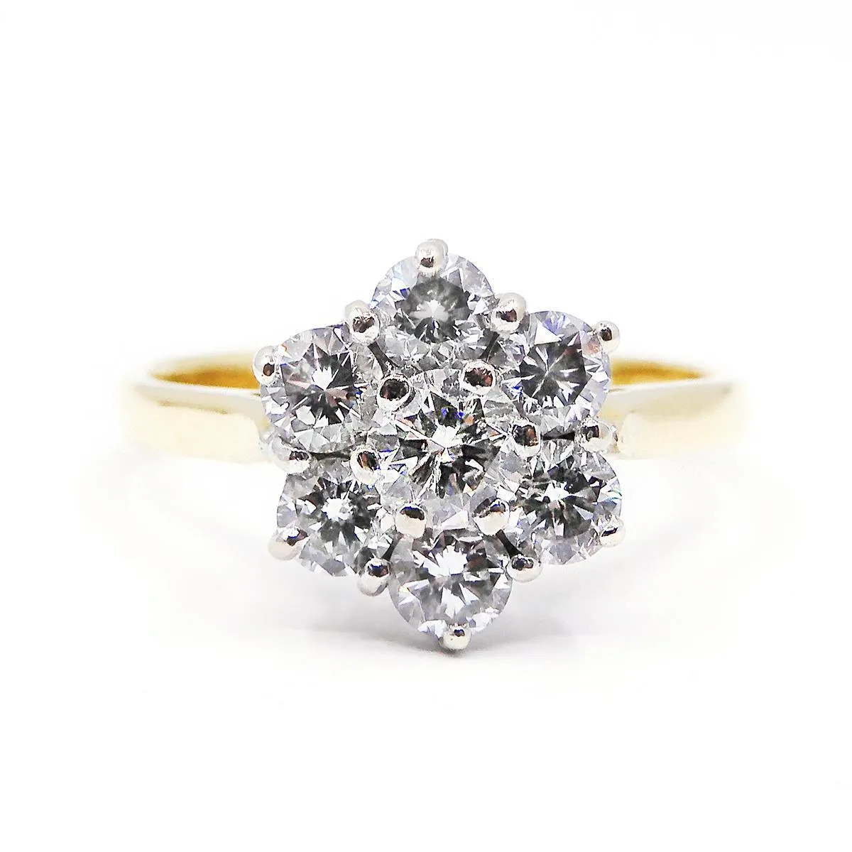 0.98ct Diamond Cluster Ring | Pre-Loved | 18K Yellow Gold