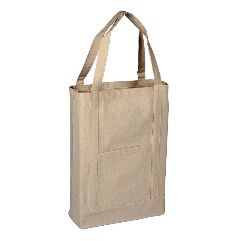 100% Cotton Heavy Canvas Two Tone Deluxe Tote Bag