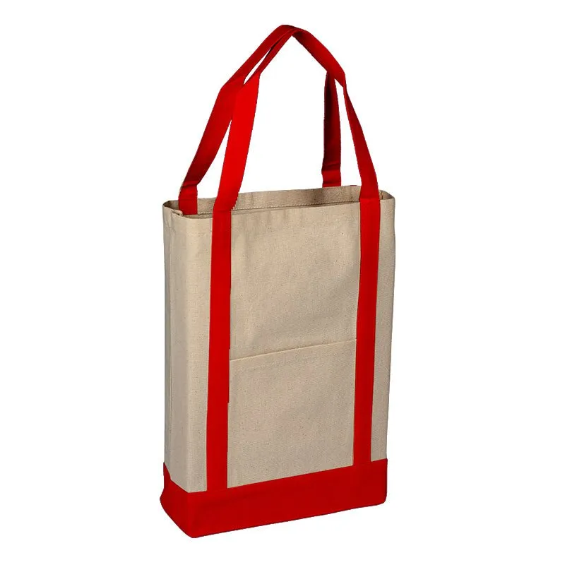 100% Cotton Heavy Canvas Two Tone Deluxe Tote Bag