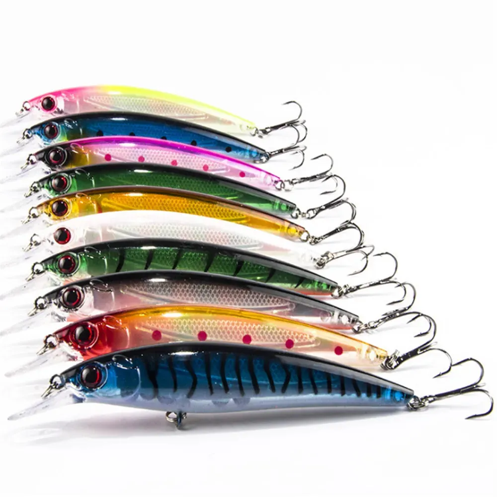 10pcs Set of Wobbler Minnow Fishing Lures