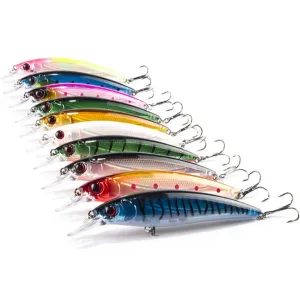 10pcs Set of Wobbler Minnow Fishing Lures