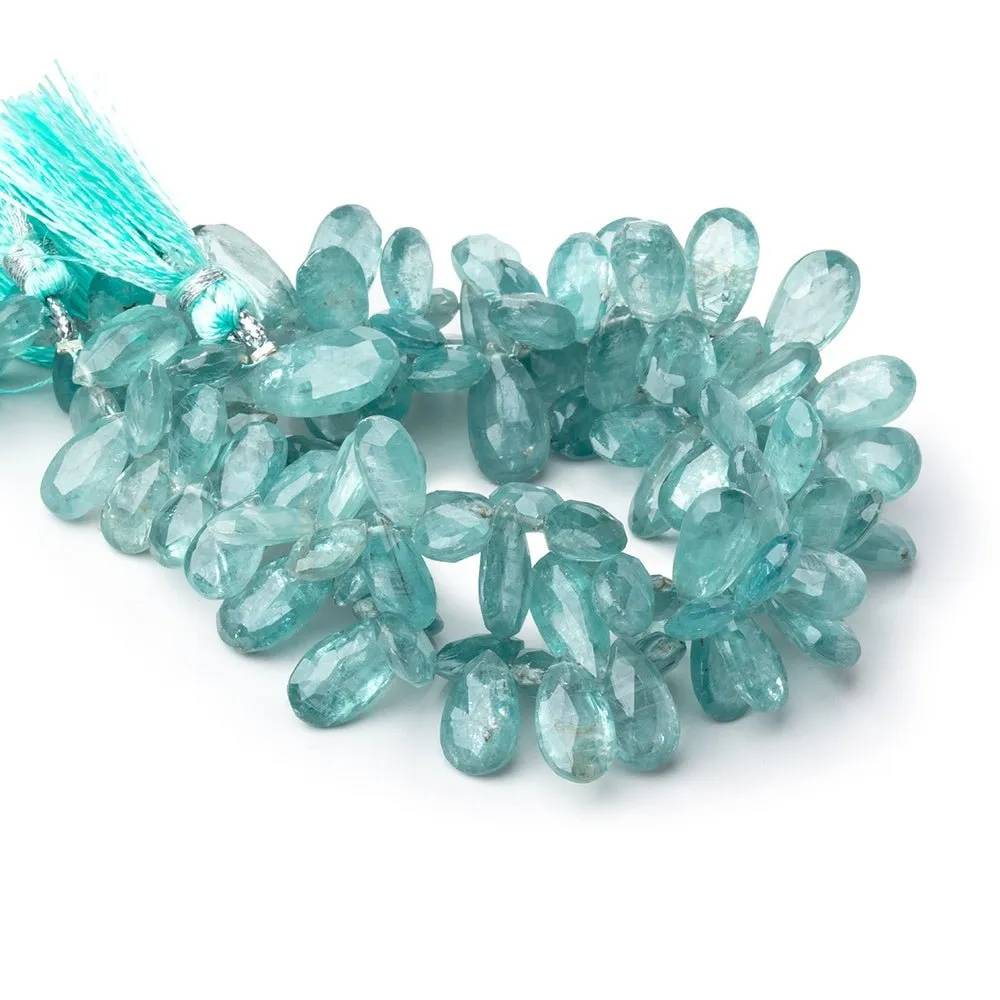 10x6-15x8mm Teal Kyanite Faceted Pear Beads 7 inch 55 pieces