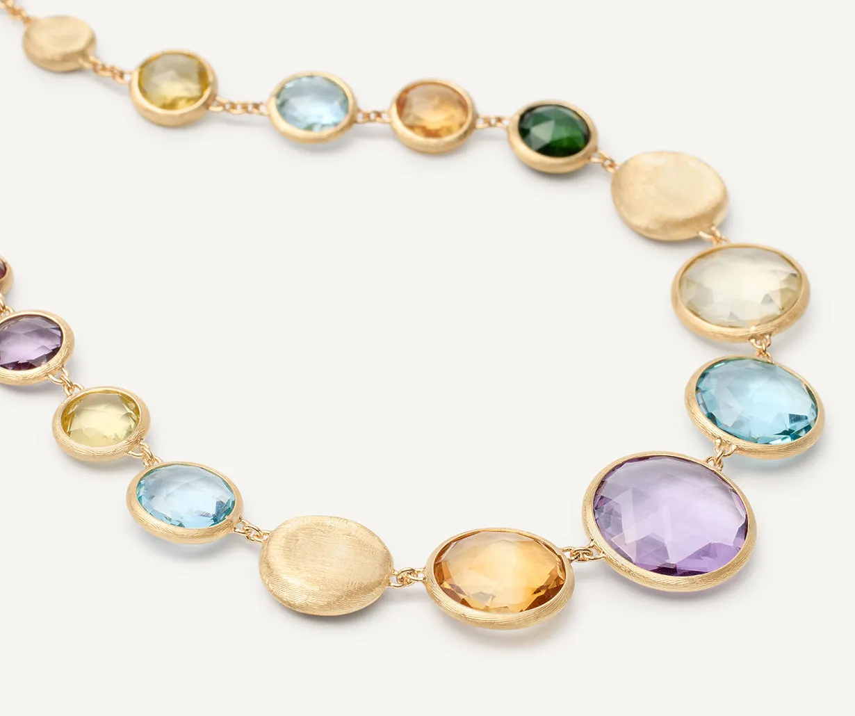 18K Yellow Gold Graduated Gemstone Collar