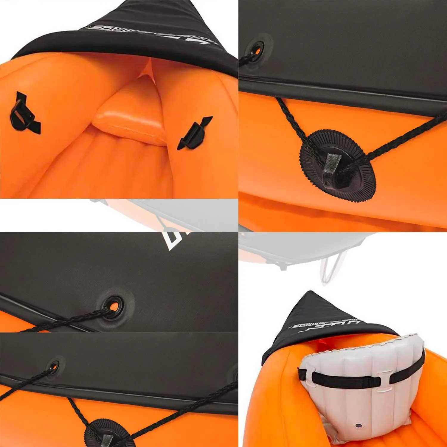 2 Person Inflatable Kayak, Orange Boat Fishing Portable