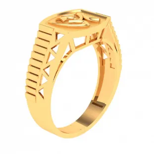 22k Male Gold Ring Om Sign Engraved From Mugdhaa Collection