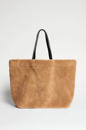 617419031 Faux shearling large tote