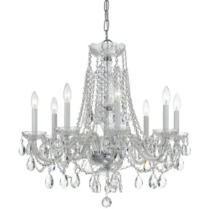 8 Light Polished Chrome Crystal Chandelier Draped In Clear Swarovski Strass Crystal - C193-1138-CH-CL-S