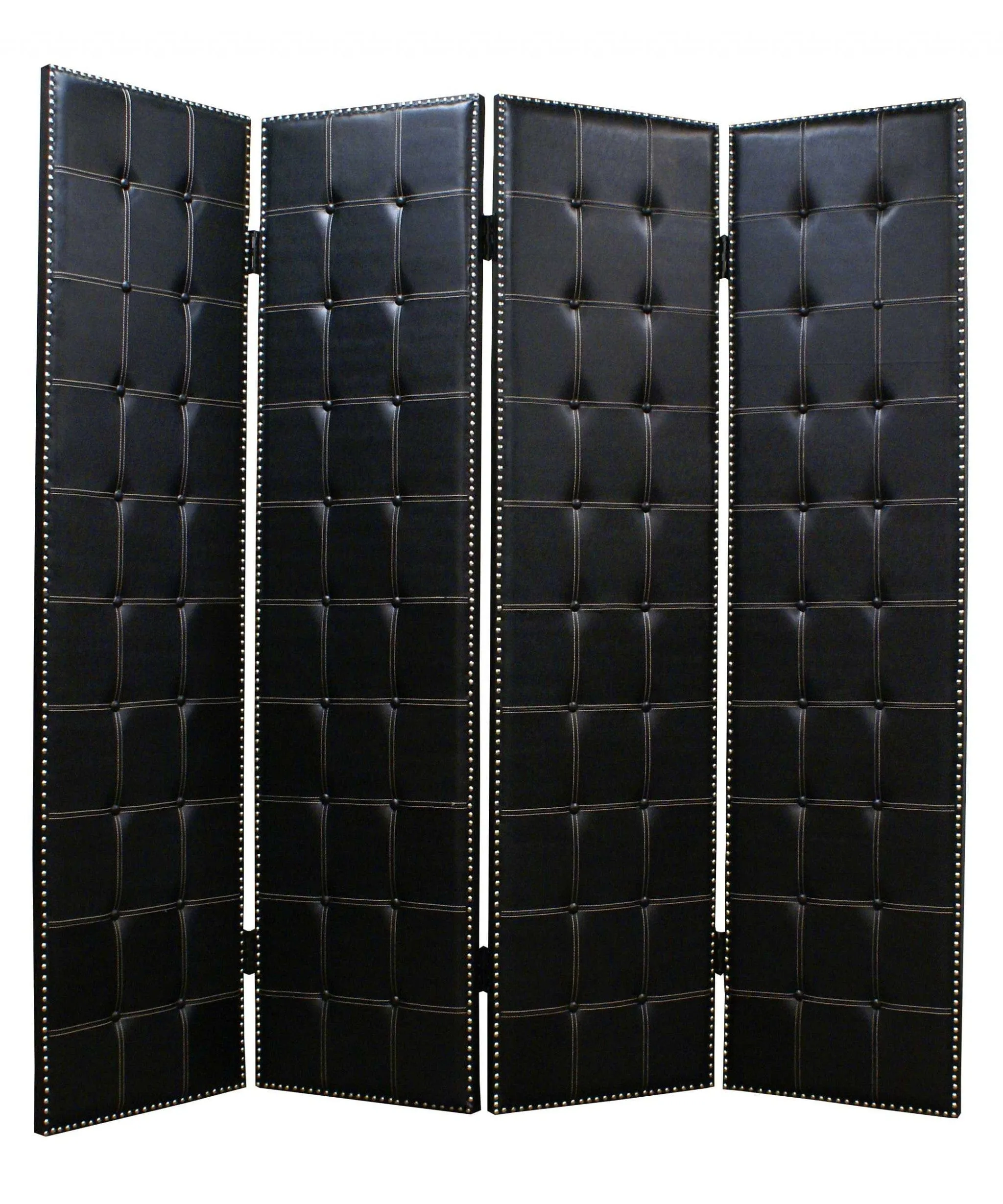 84 X 84 Black Faux Leather  Screen