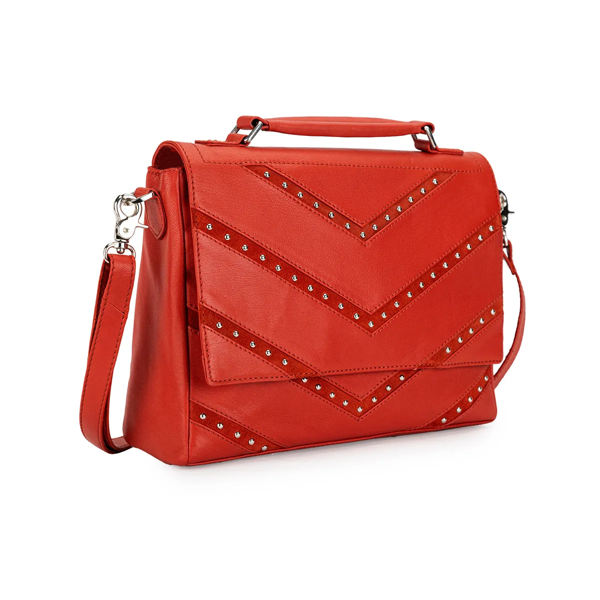 Abelardo Alexander Satchel Red Hand Bag