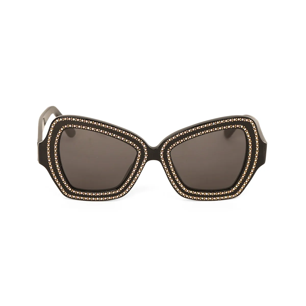 Acetate Crystal Butterfly Black Sunglasses