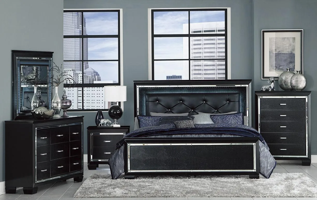 Allura Full Panel Bed in Black 1916FBK-1*