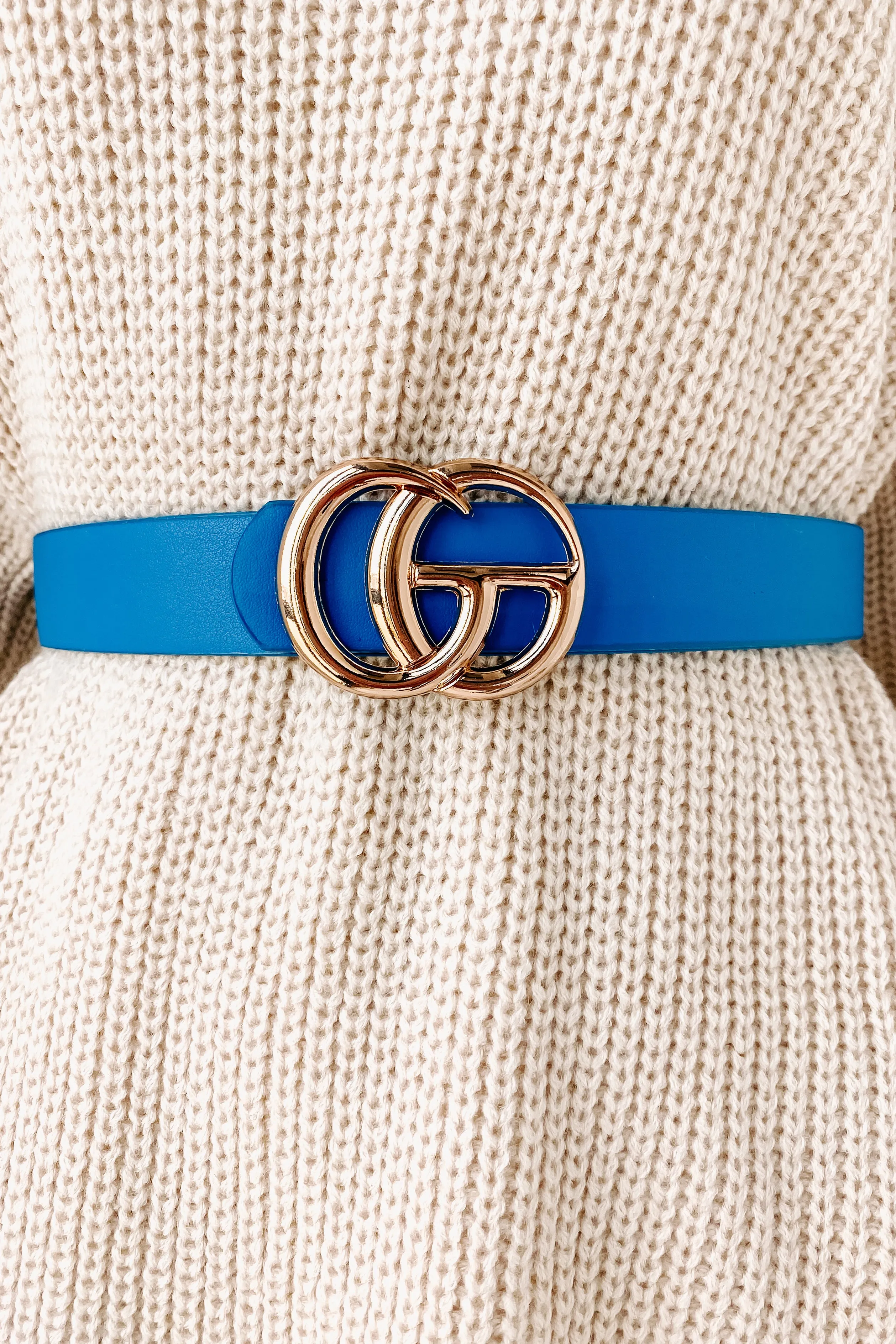 Always Noticed Faux Leather Belt (Blue)