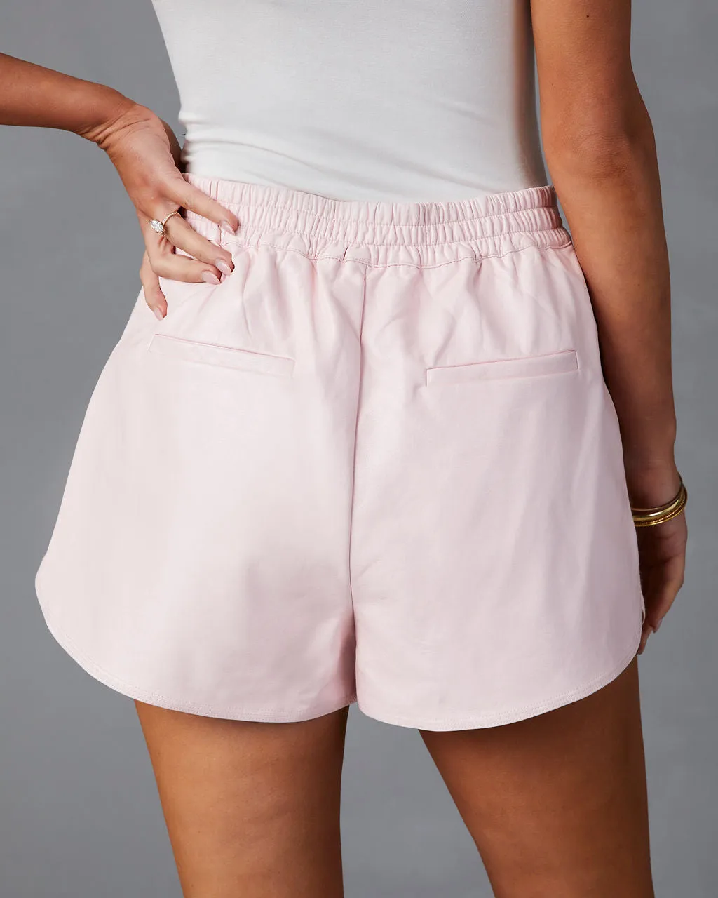 Always On Point Faux Leather Pocketed Shorts