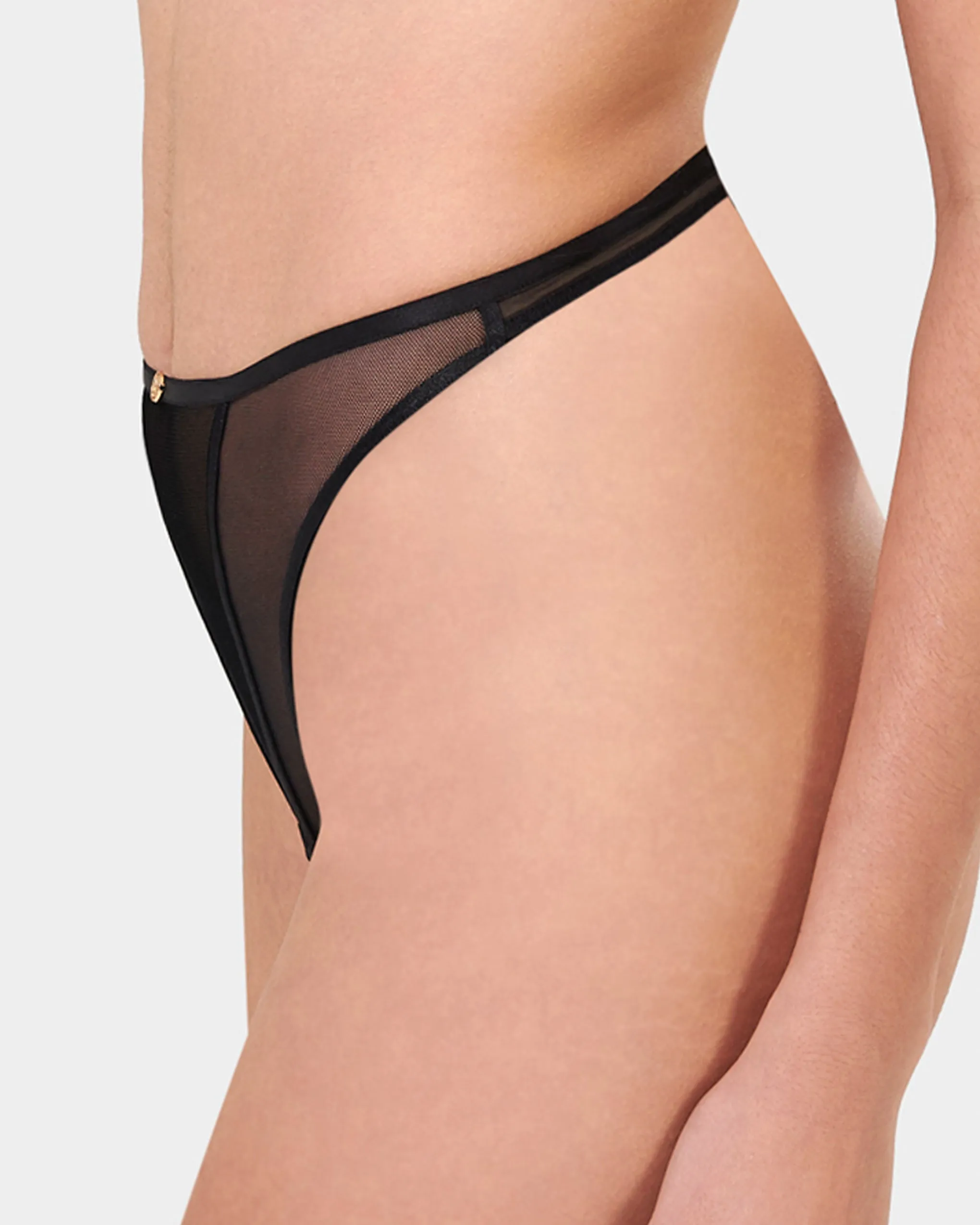 Alya Eco High-Waist Thong Black