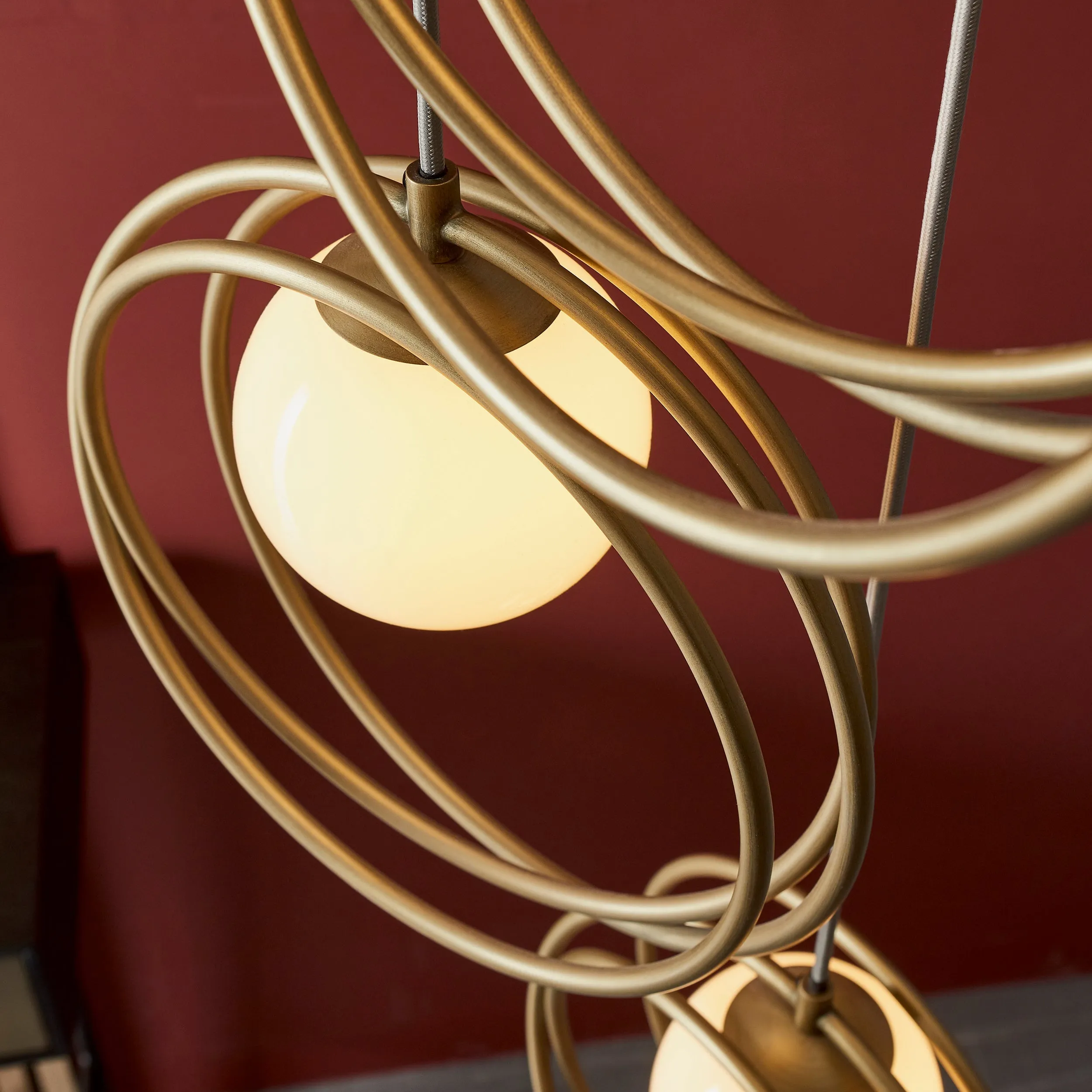 Amos Warhol 3 Light Cluster Pendant Brushed Gold