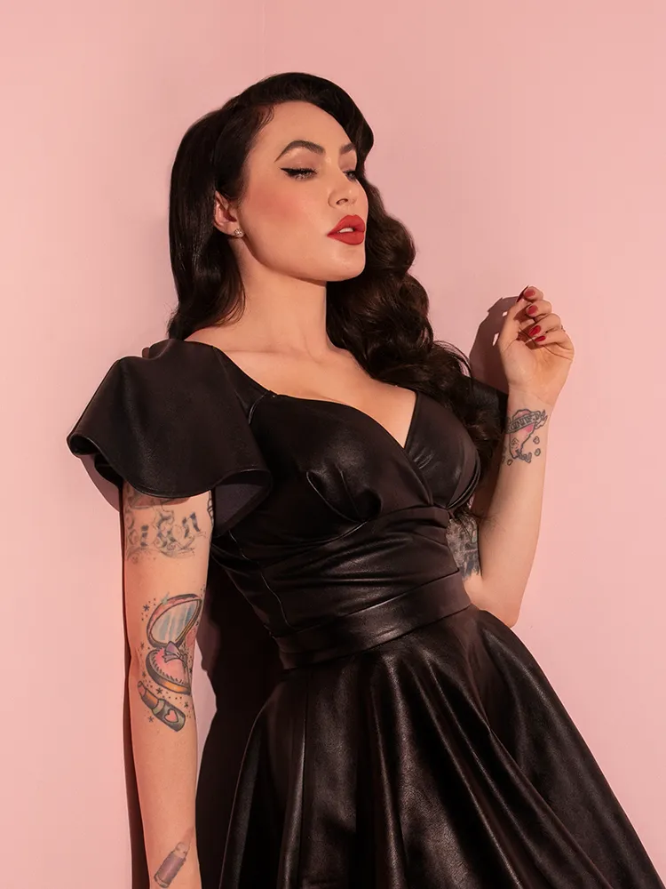 Bad Girl Babydoll Crop Top in Vegan Leather - Vixen by Micheline Pitt