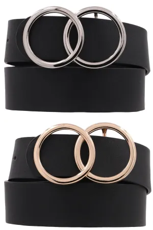 Billy Double Ring Faux Leather Belt (multi)