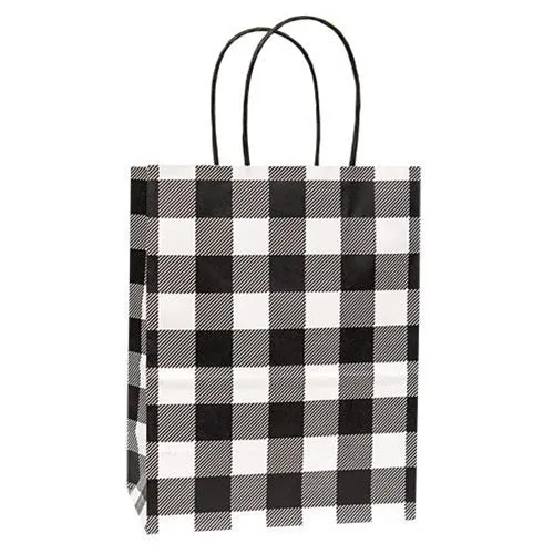 Black & White Buffalo Check Gift Bag Medium