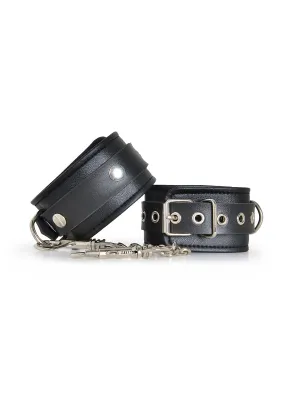 Black Faux Leather Ankle Cuffs