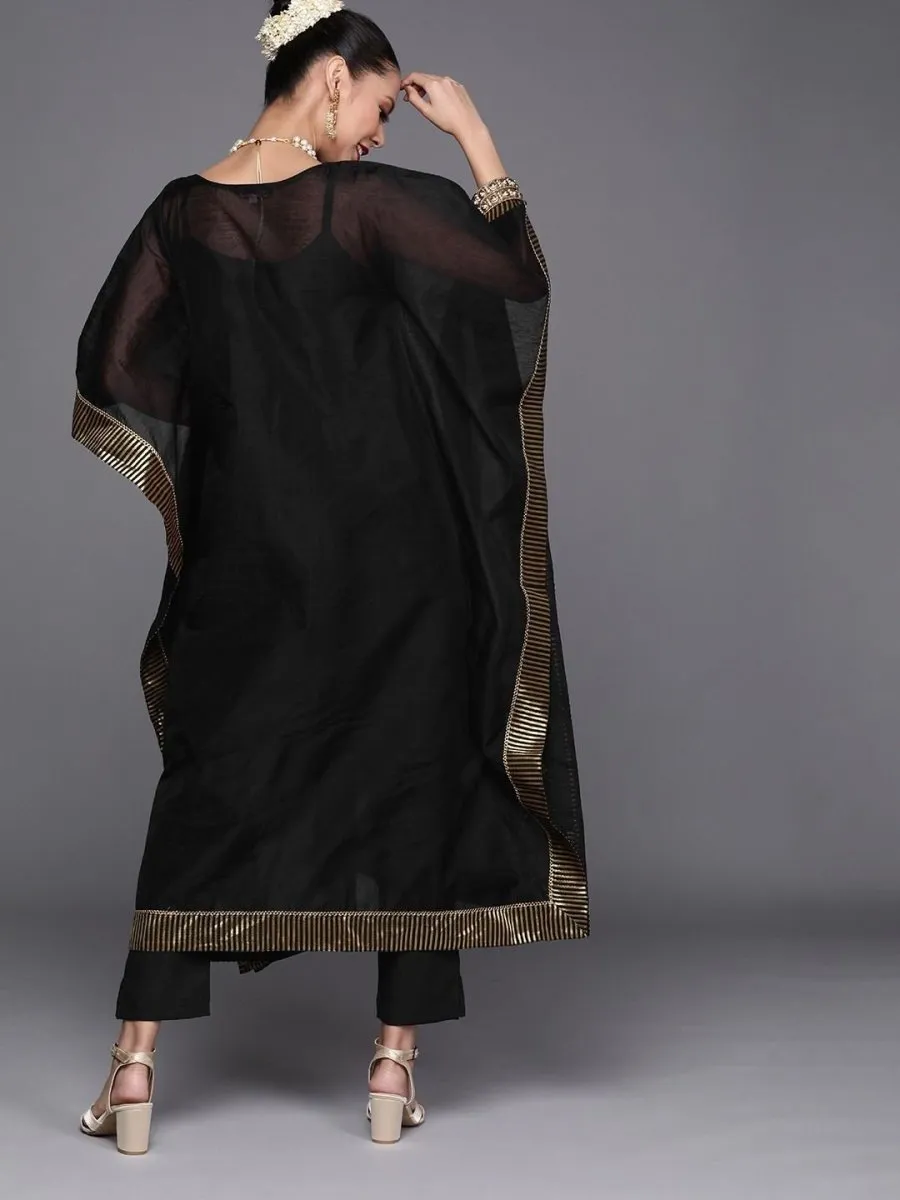 Black Yoke Woven Kaftan Kurta