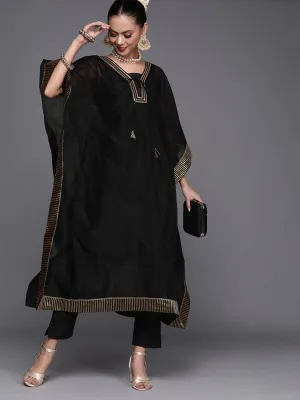 Black Yoke Woven Kaftan Kurta