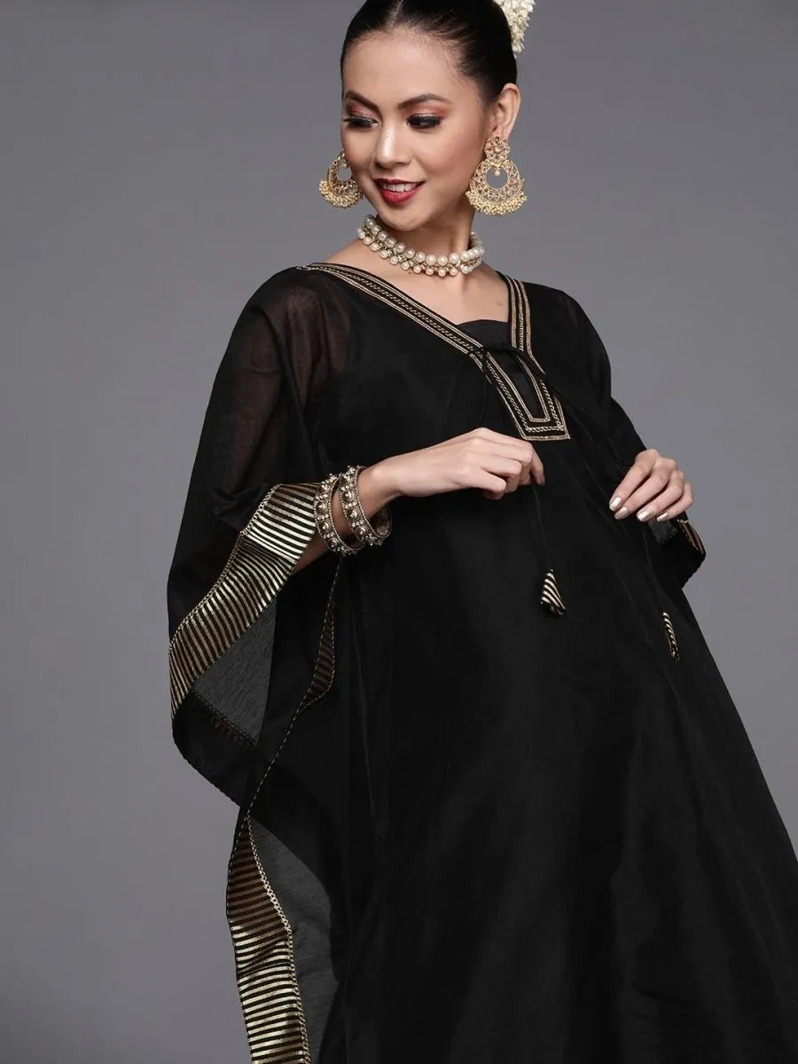 Black Yoke Woven Kaftan Kurta