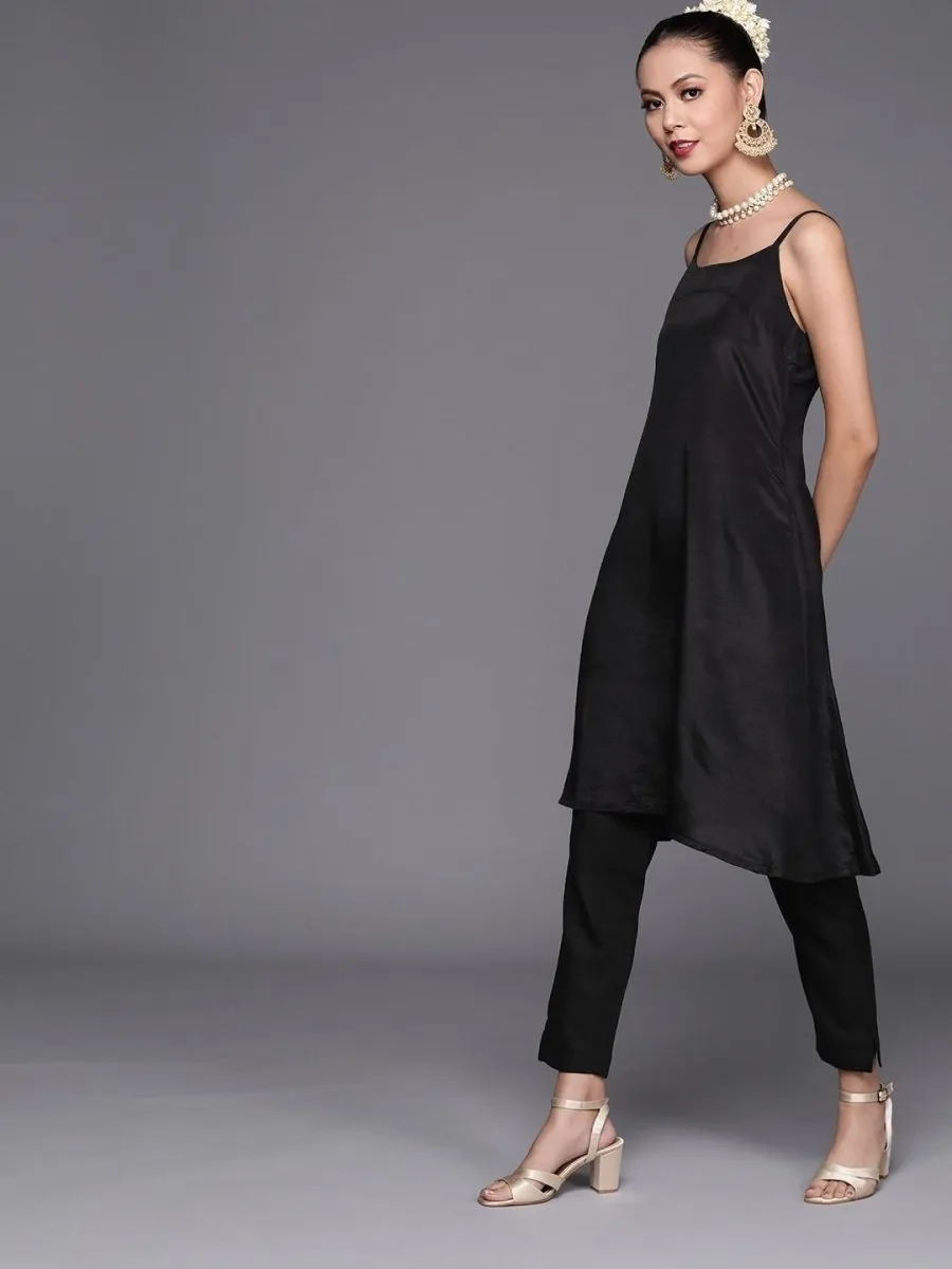 Black Yoke Woven Kaftan Kurta