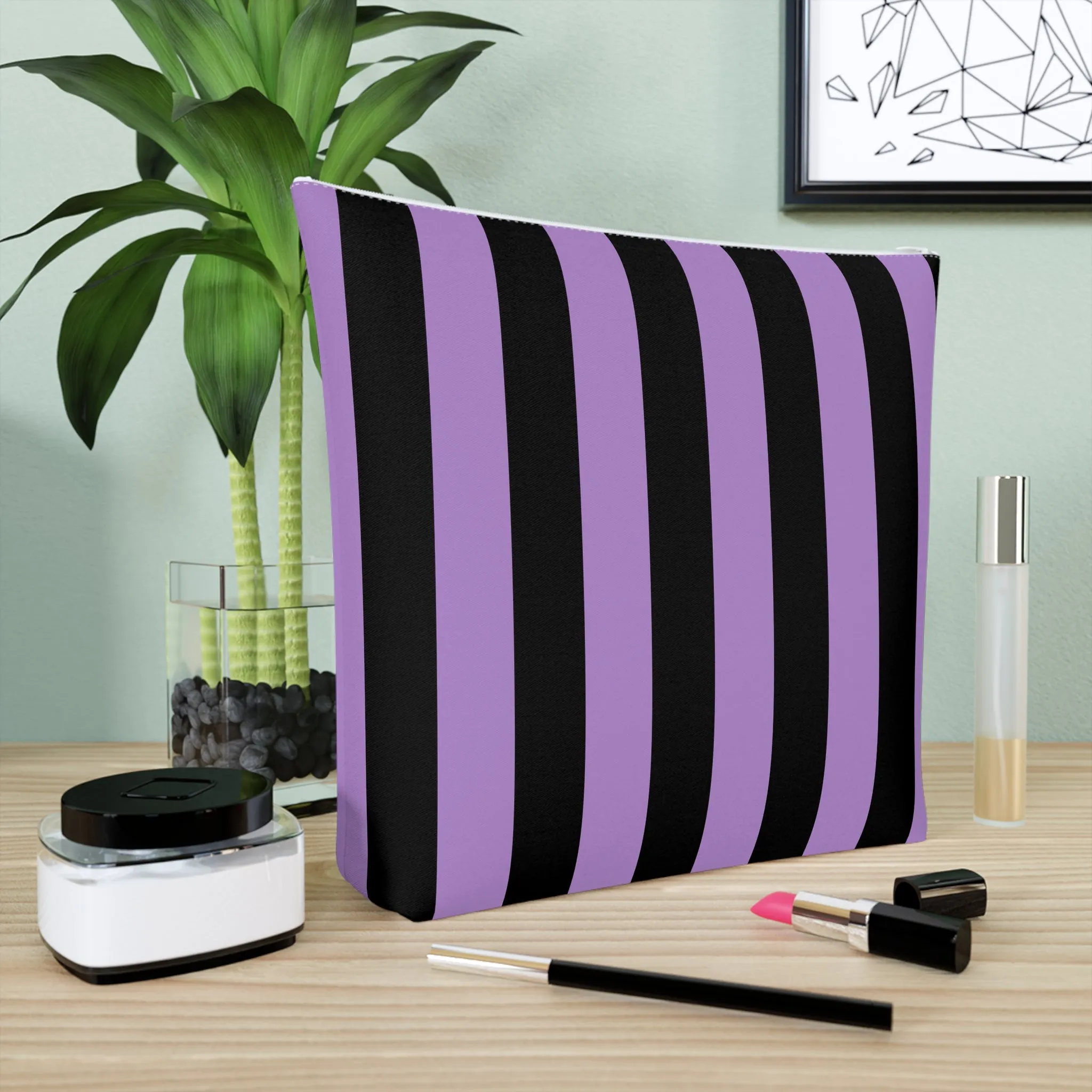 Blackcurrant Liquorice Stripe Cosmetic Bag