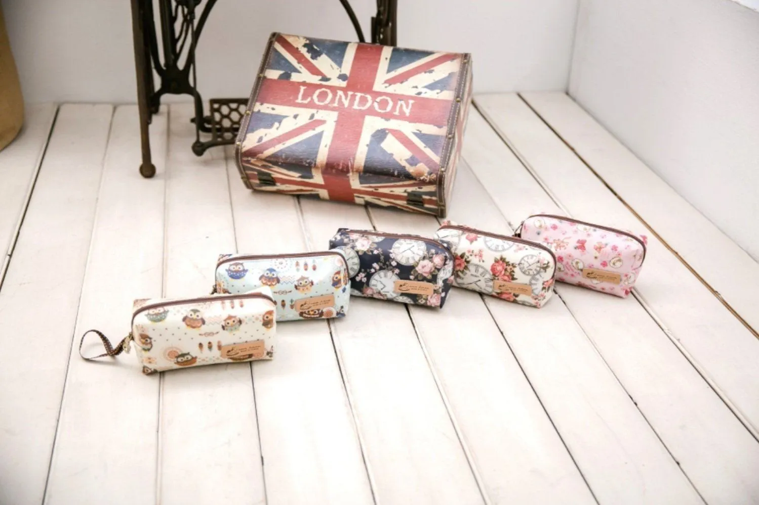 Blue London Rectangle Cosmetic Bag