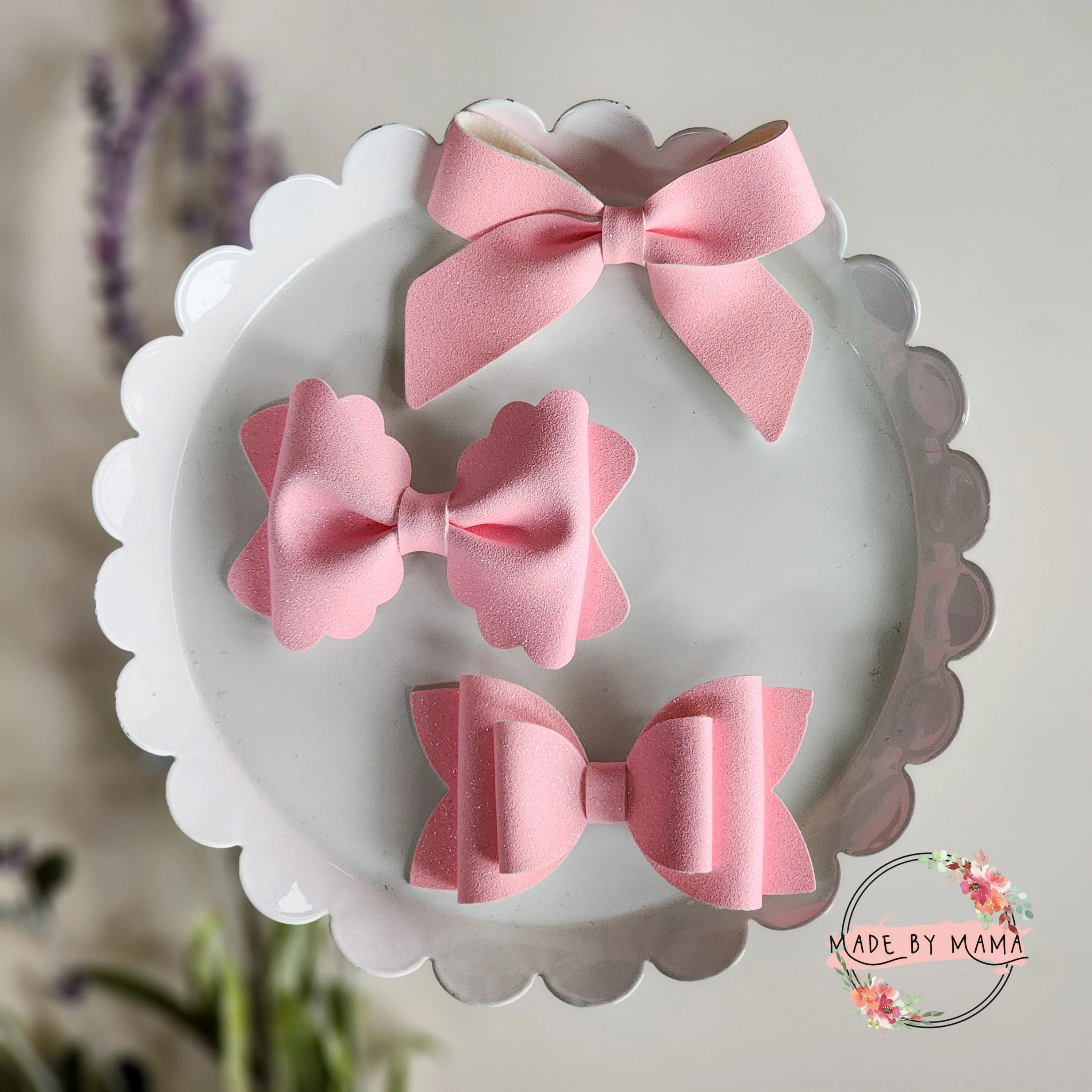 Blush Shimmer Bows