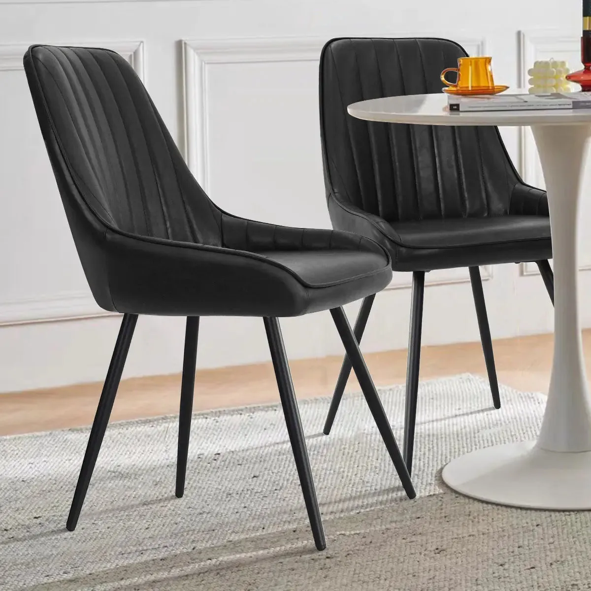 Boston Faux Leather Upholstered Dining Chair (Set of 2)