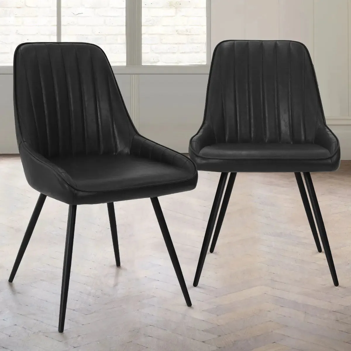 Boston Faux Leather Upholstered Dining Chair (Set of 2)