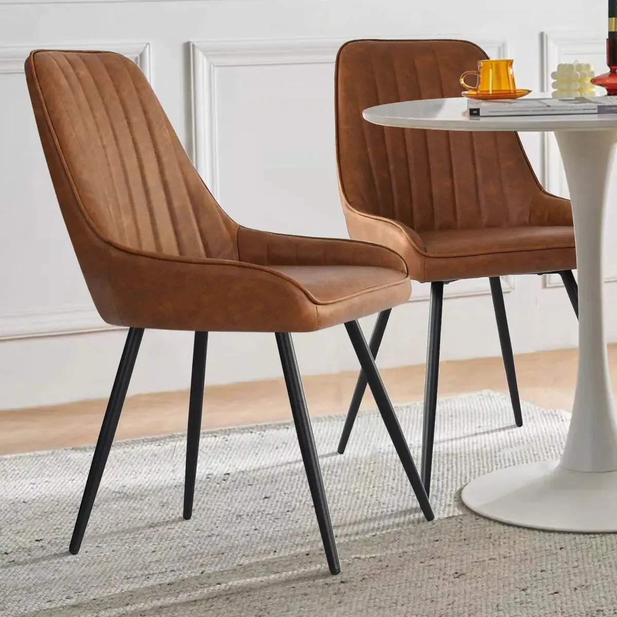 Boston Faux Leather Upholstered Dining Chair (Set of 2)