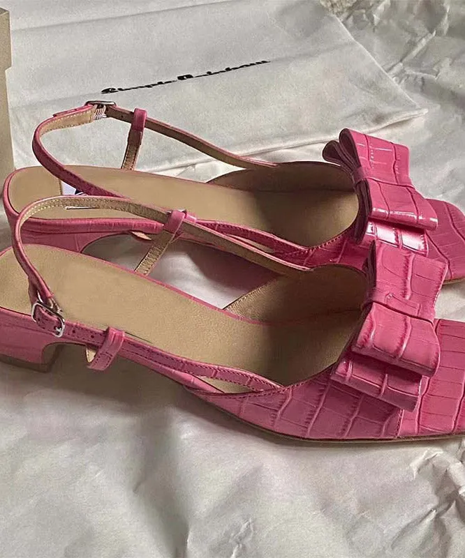 Boutique Pink Faux Leather Buckle Strap Sandals