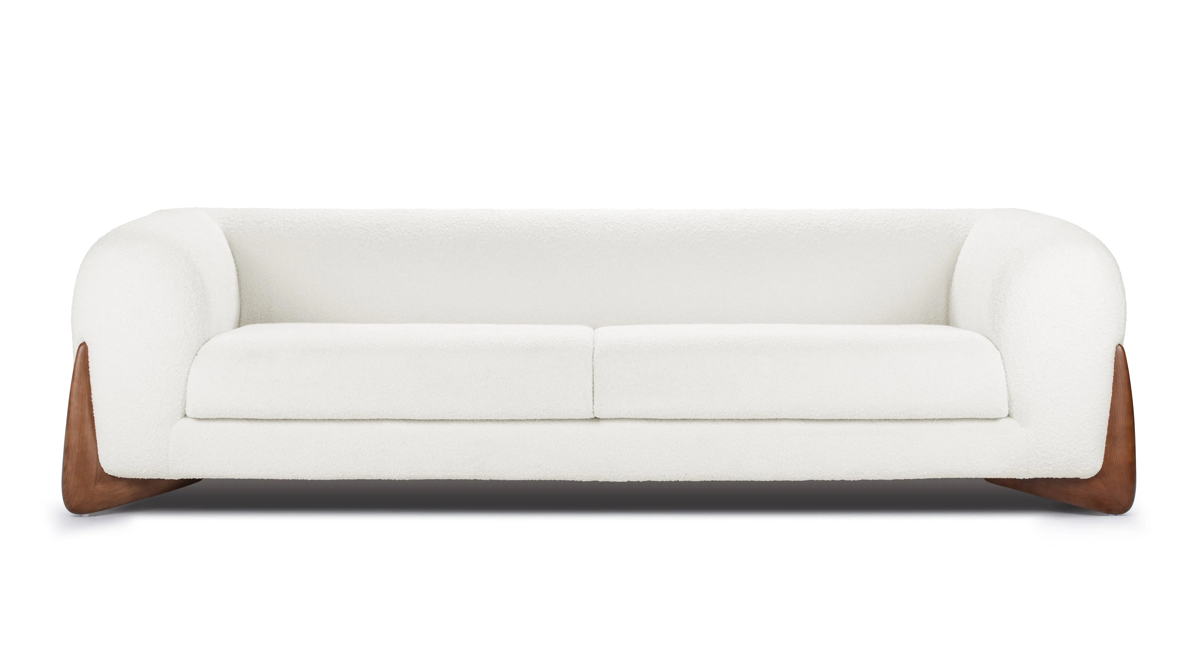 Breton - Breton Three Seater Sofa, White Boucle