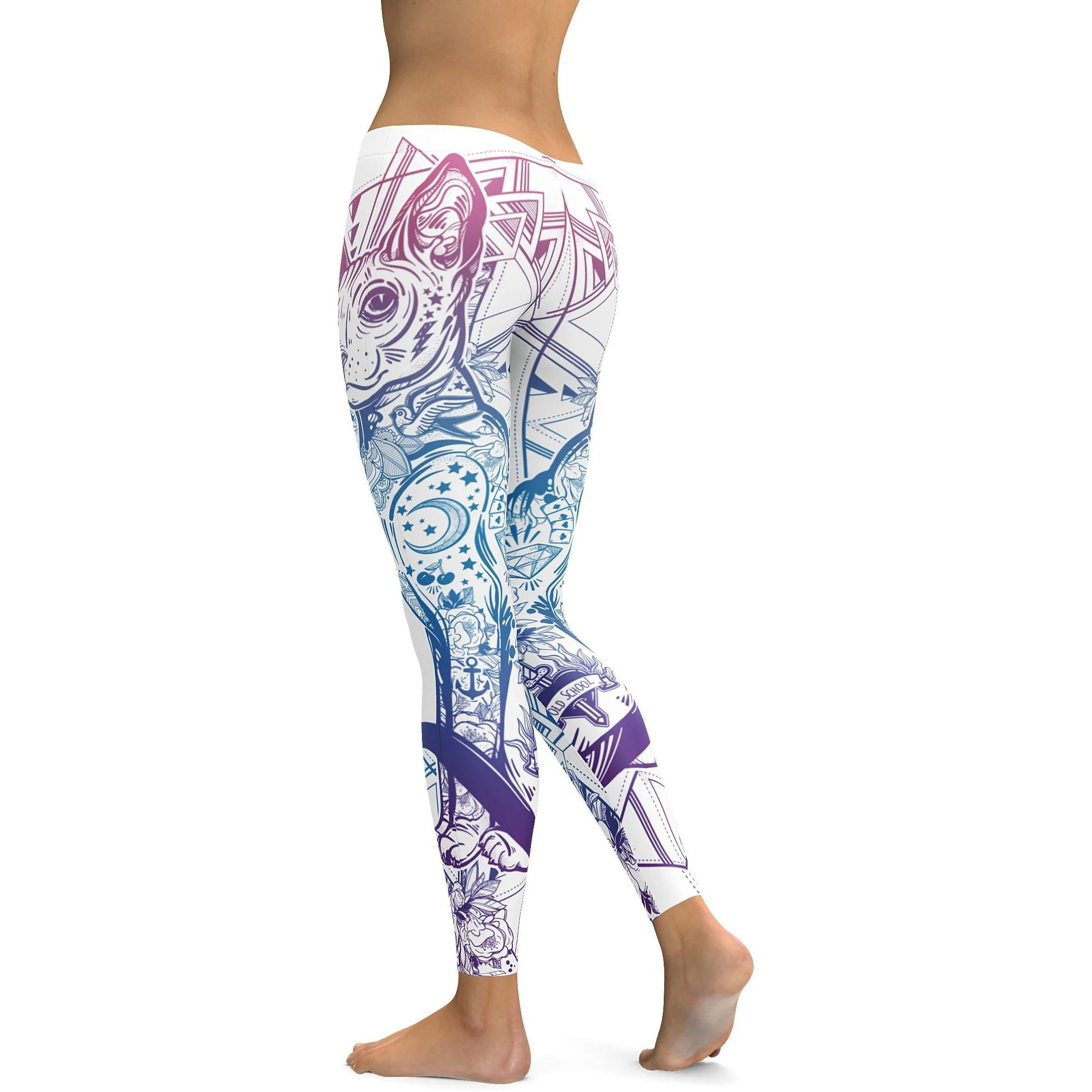 Bright White Cat Leggings