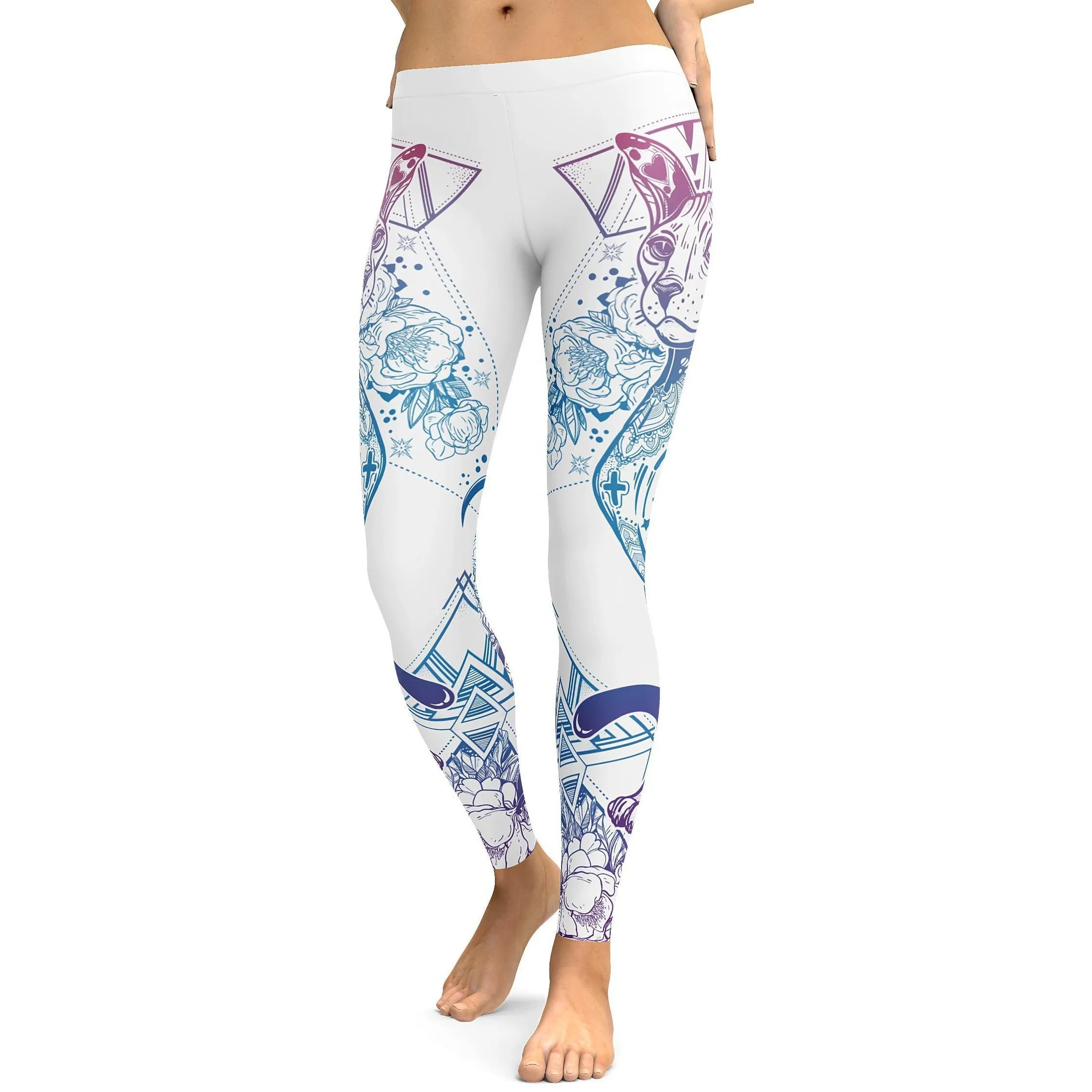 Bright White Cat Leggings