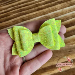 Bright Yellow Glitter Bow