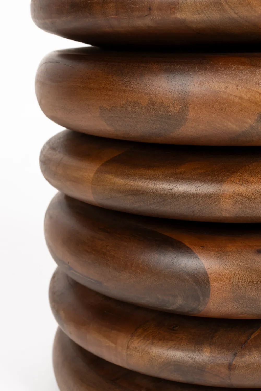 Brown Wooden Layered Stool | Zuiver Disc