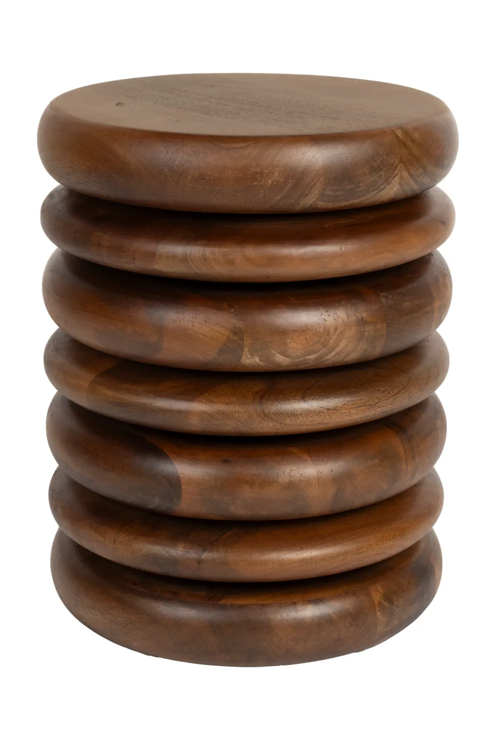 Brown Wooden Layered Stool | Zuiver Disc