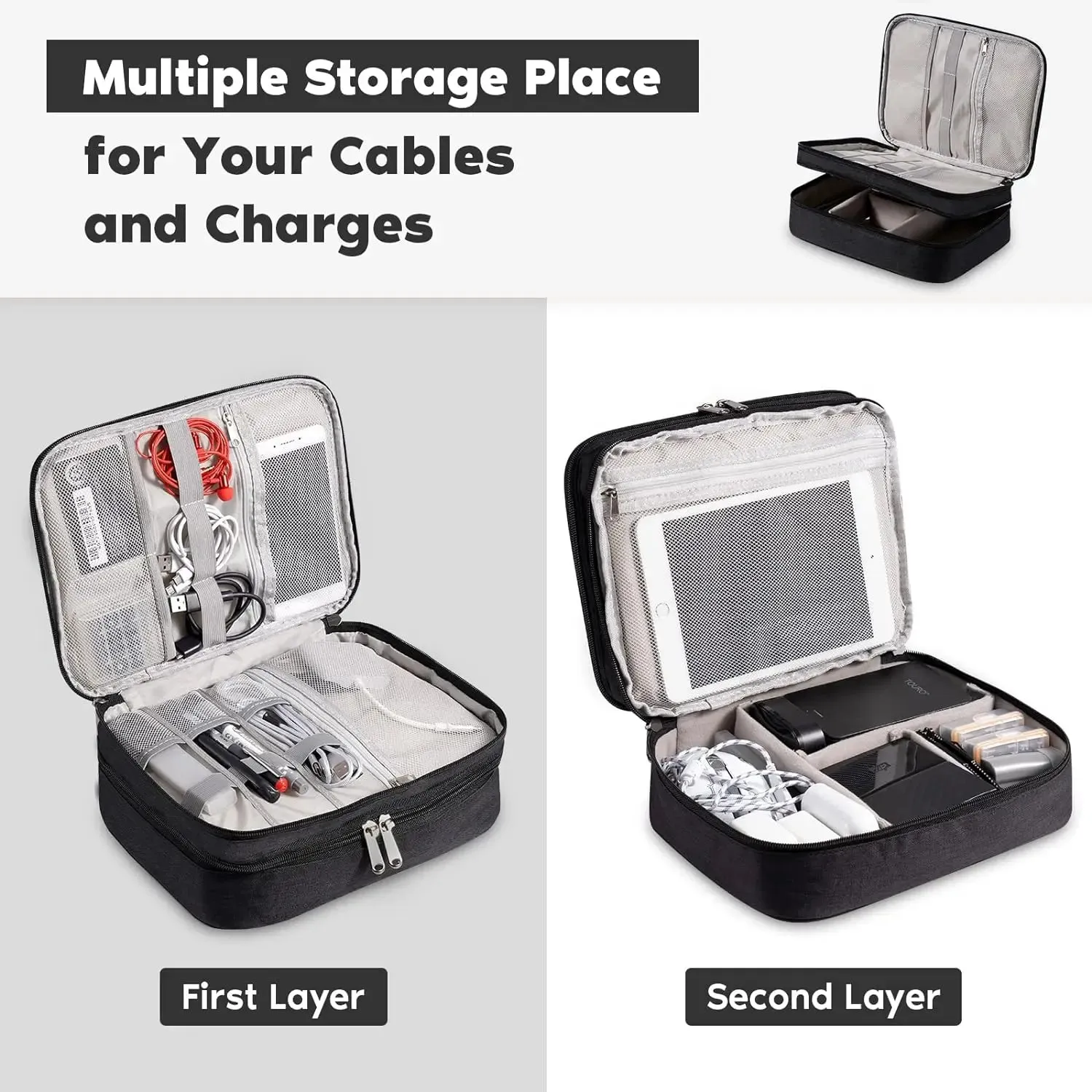 Cable Storage Bag Waterproof Digital Electronic Organizer Portable USB Data Line Charger Plug Storage Bag Travel Cable Organizer