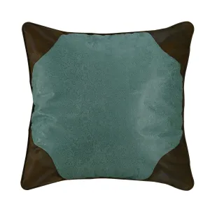 Calhoun Turquoise Faux Tooled Leather Euro Sham