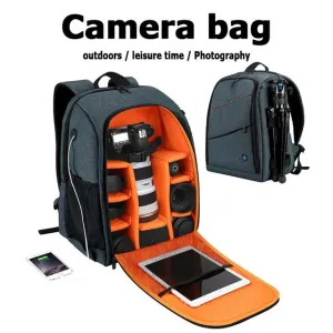 Camera Bag Outdoor Portable Waterproof Scratch Resistant Dual Shoulders Backpack Camera Bag S839943