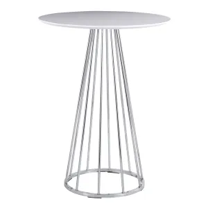 Canary Contemporary/Glam Counter Table in Chrome and White Wood by LumiSource