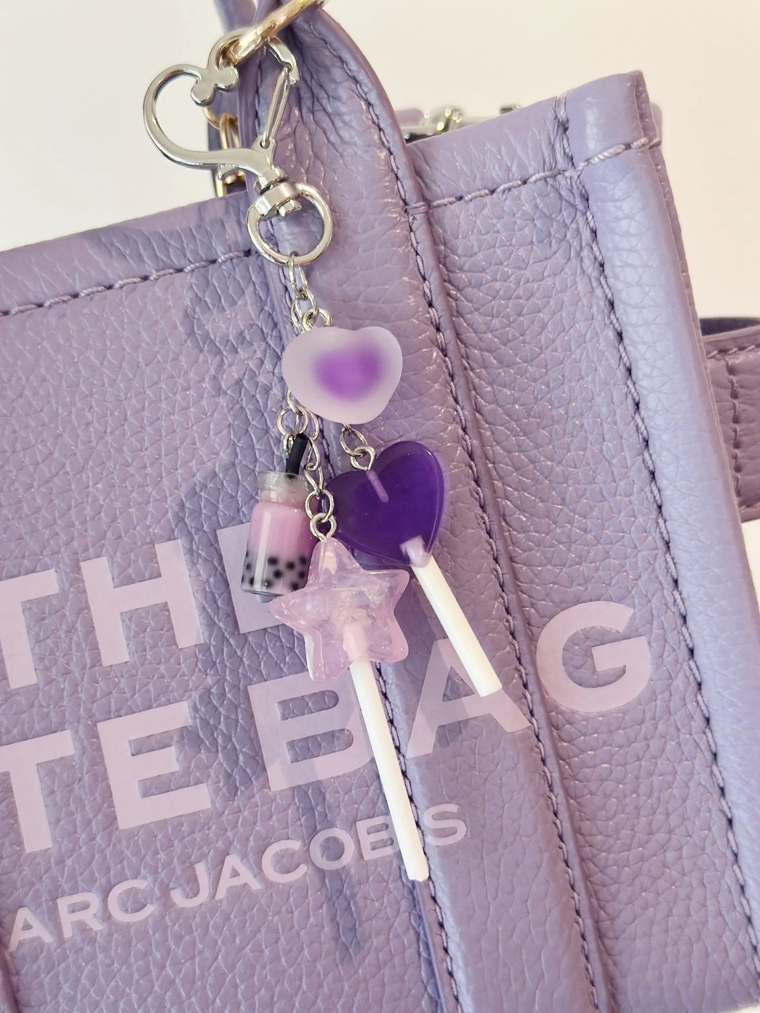 Candy lollipop bag charm | key chain | golden chain with heart bucket | y2k chain | bag lover gift