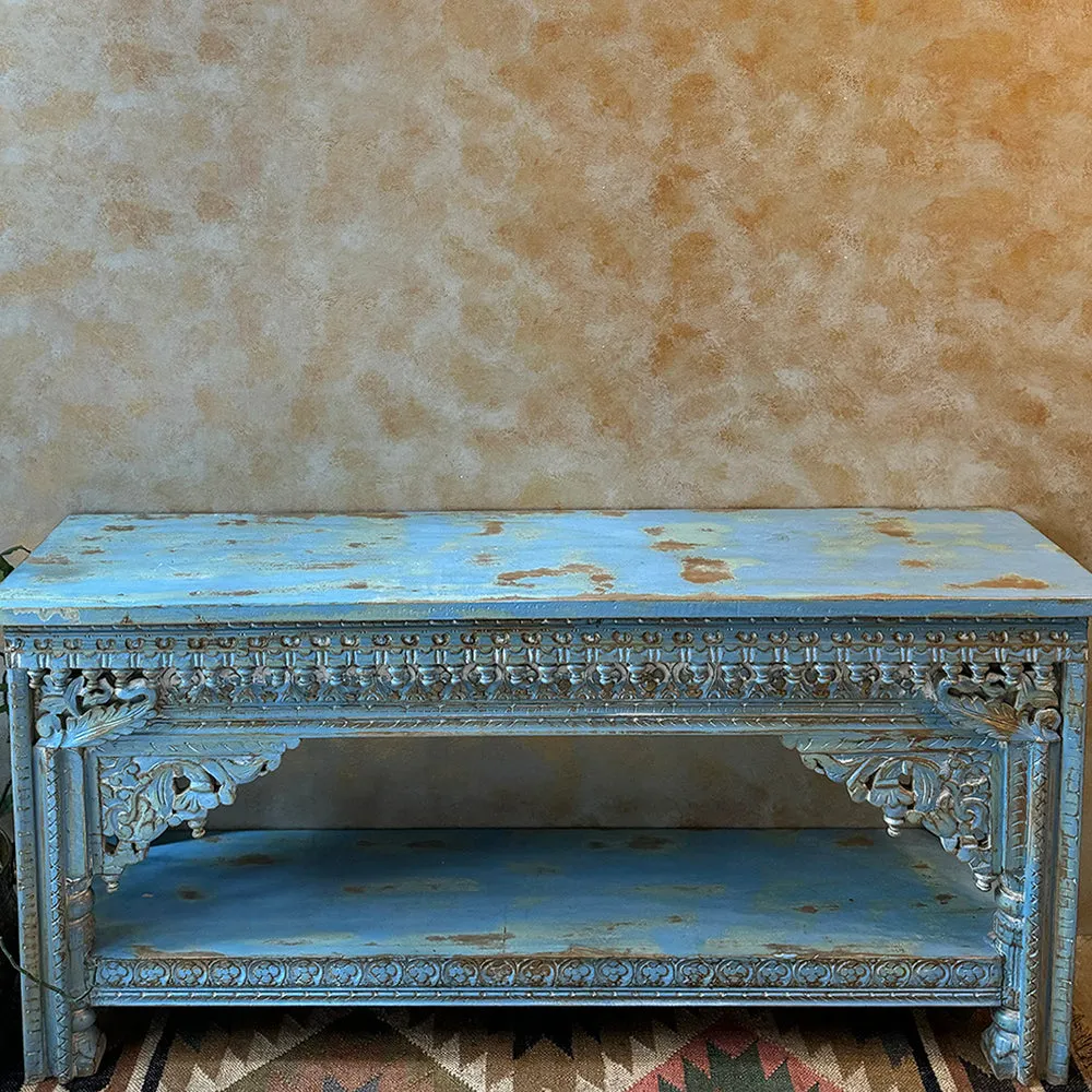 Carved Wooden Console Table