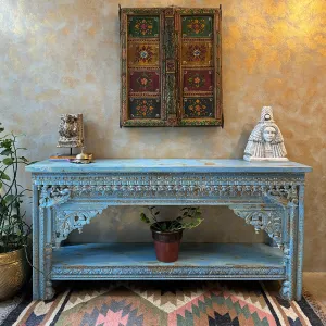 Carved Wooden Console Table