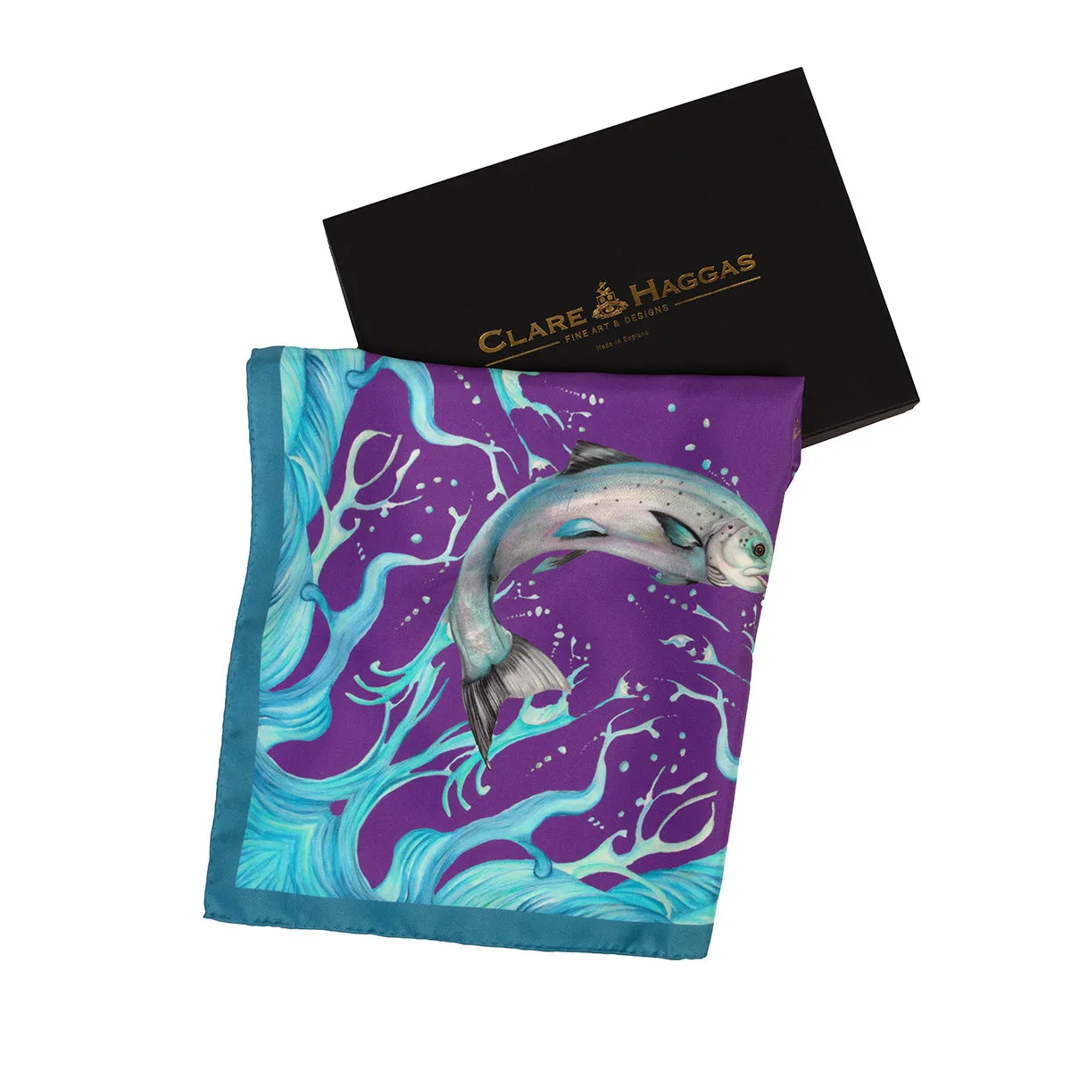 Catch and Release Violet Large Square Silk Scarf