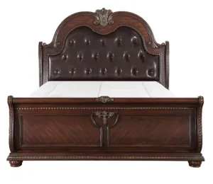 Cavalier King Sleigh Bed in Dark Cherry 1757K-1EK*