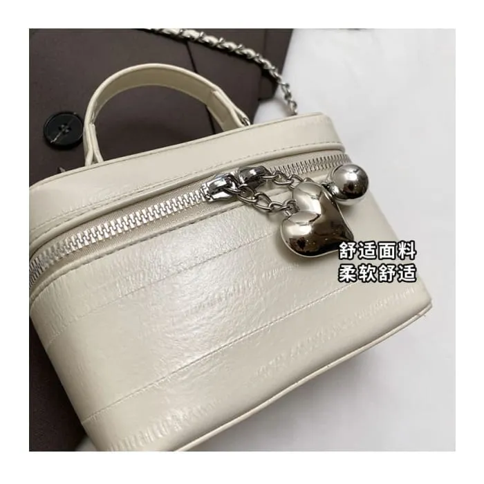 Chain Strap Faux Leather Crossbody Bag